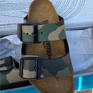 Birkenstock Green Camouflage Sandals